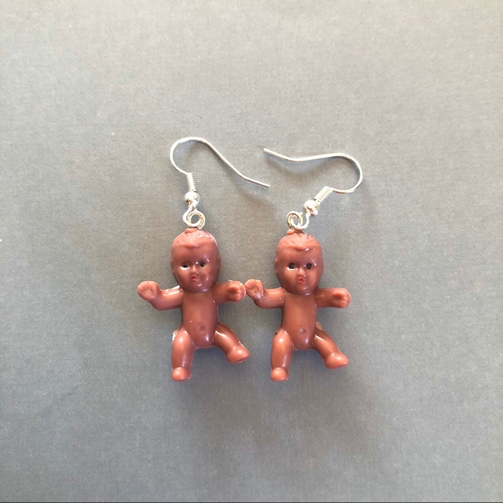 Black baby earrings